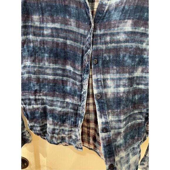 Cloth & Stone by Anthropologie Cloud Wash Gauze Plaid Button Down Shirt Size XS - Picture 3 of 5
